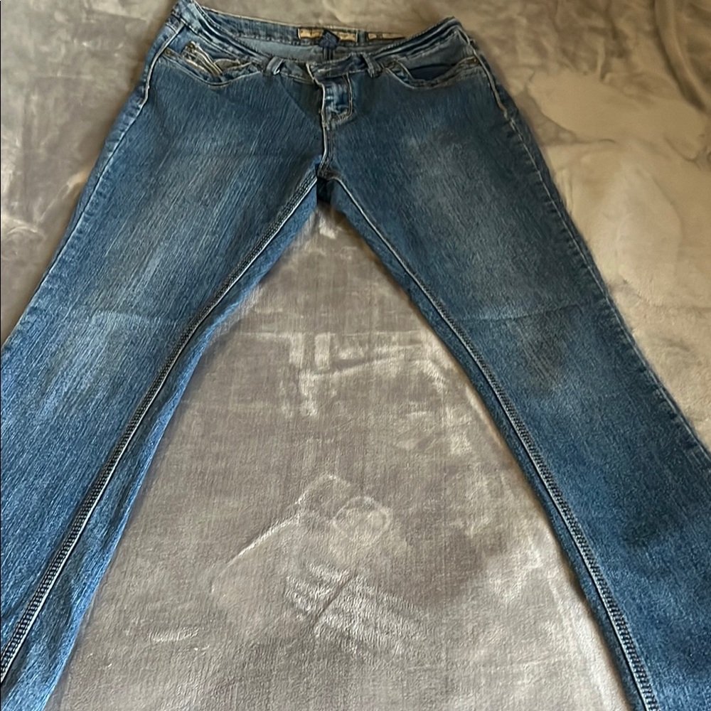 Stylish Blue‎ Vanilla Start Jeans Bootcut with Distressed Finish